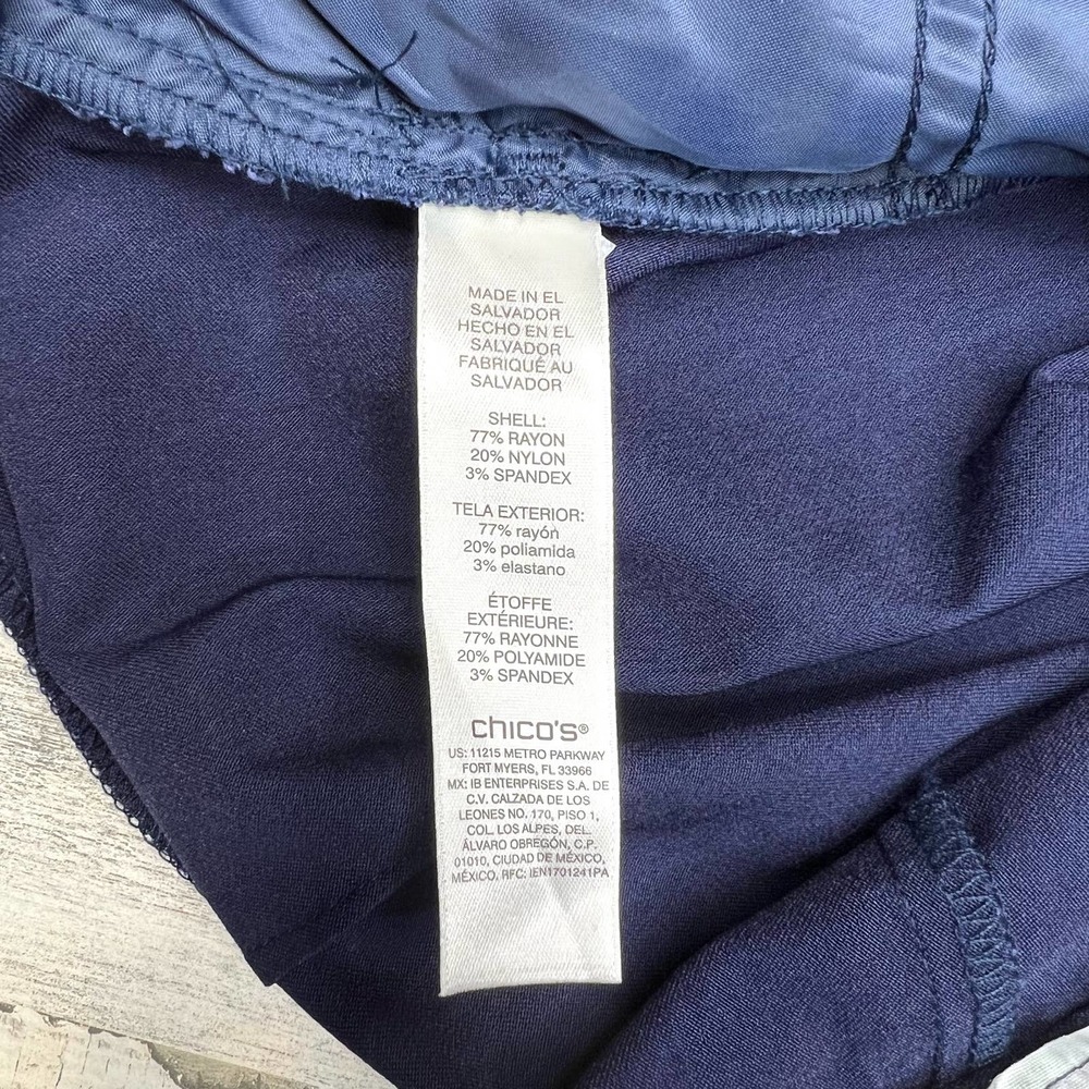 Chico’s Perfect Stretch Pedal Pusher Pants Navy Blue Women's Size S - Picture 6 of 12